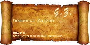 Gompercz Zajzon névjegykártya